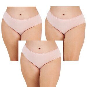 Jenni Women's Plus Size 3-Pack Lace-Trim Hipster Panty Underwear, Pink, 3X